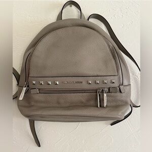 Michael Kors Rhea Medium Grey Leather Studded Backpack